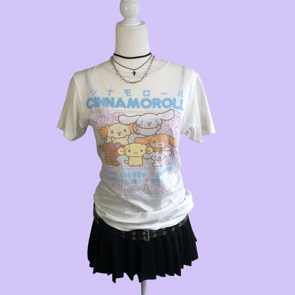 Sanrio Cinnamoroll Graphic T Shirt Womens Medium White Kawaii Anime Hot Topic